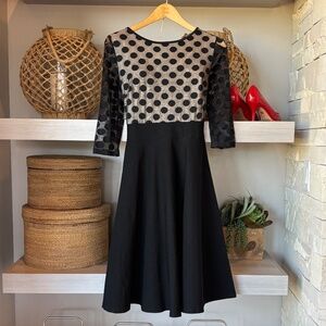 Muisol - Retro Black Dots & Dazzle Swing Dress
